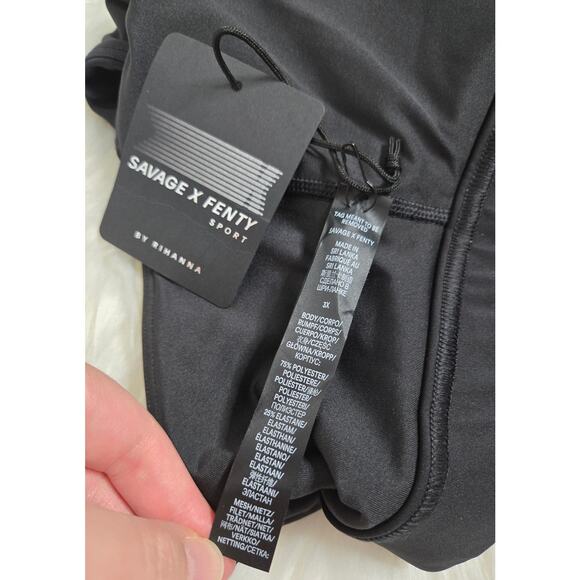 Savage x Fenty Black Band-It Low Impact Logo Sports Bra NEW Women's 3X - Picture 9 of 12